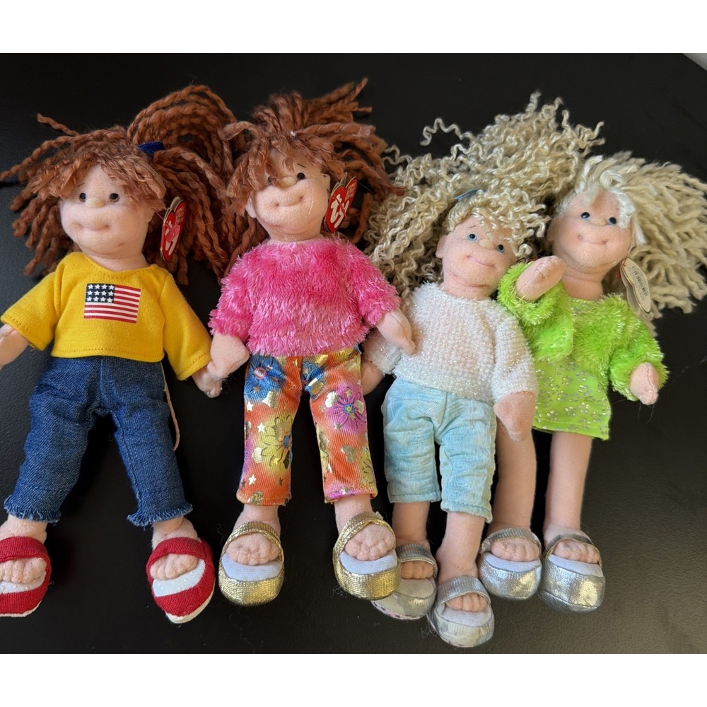 TY Teenie Beanie Boppers 8.5 in Stuffed Dolls lot of 4 - 2002 Retired Collection